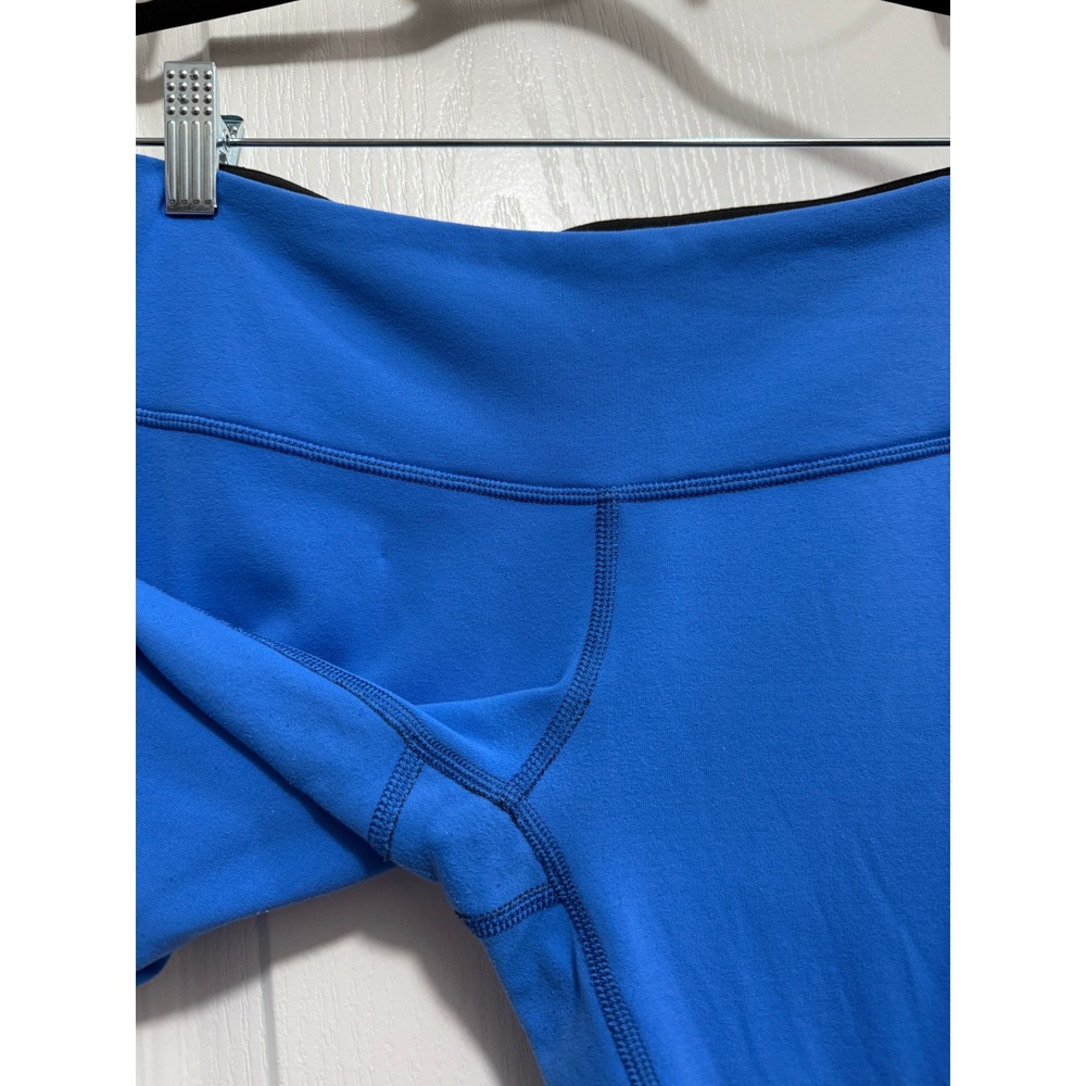 Lululemon Wunder Under Crop Reversible Leggings Black Electric Blue Size 6 - Picture 11 of 16